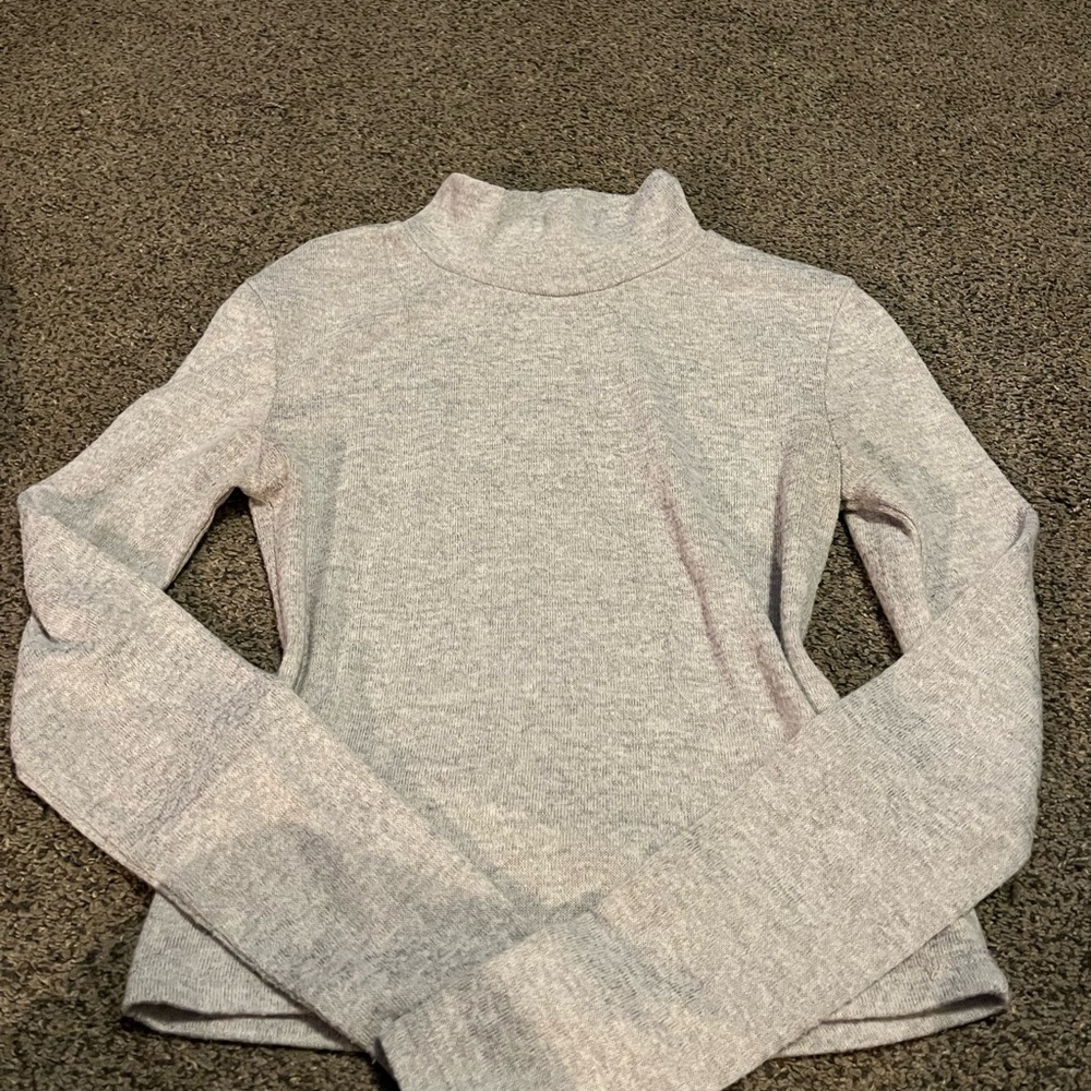 Women's Grey Mockneck Top